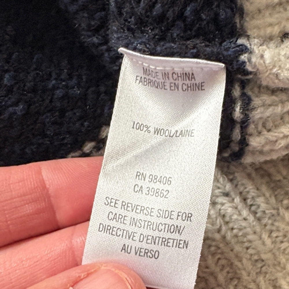 Vintage Heathered Grey and Navy Striped Turtleneck Sweater - Picture 2 of 6